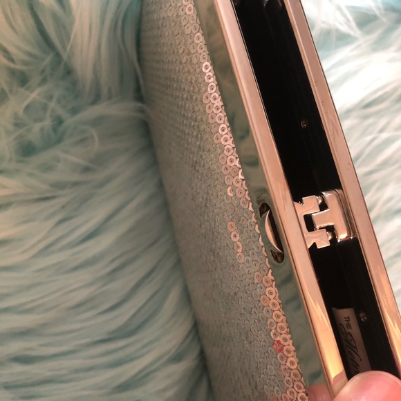 Classic Silver Sequined Clutch - Picture 11 of 12